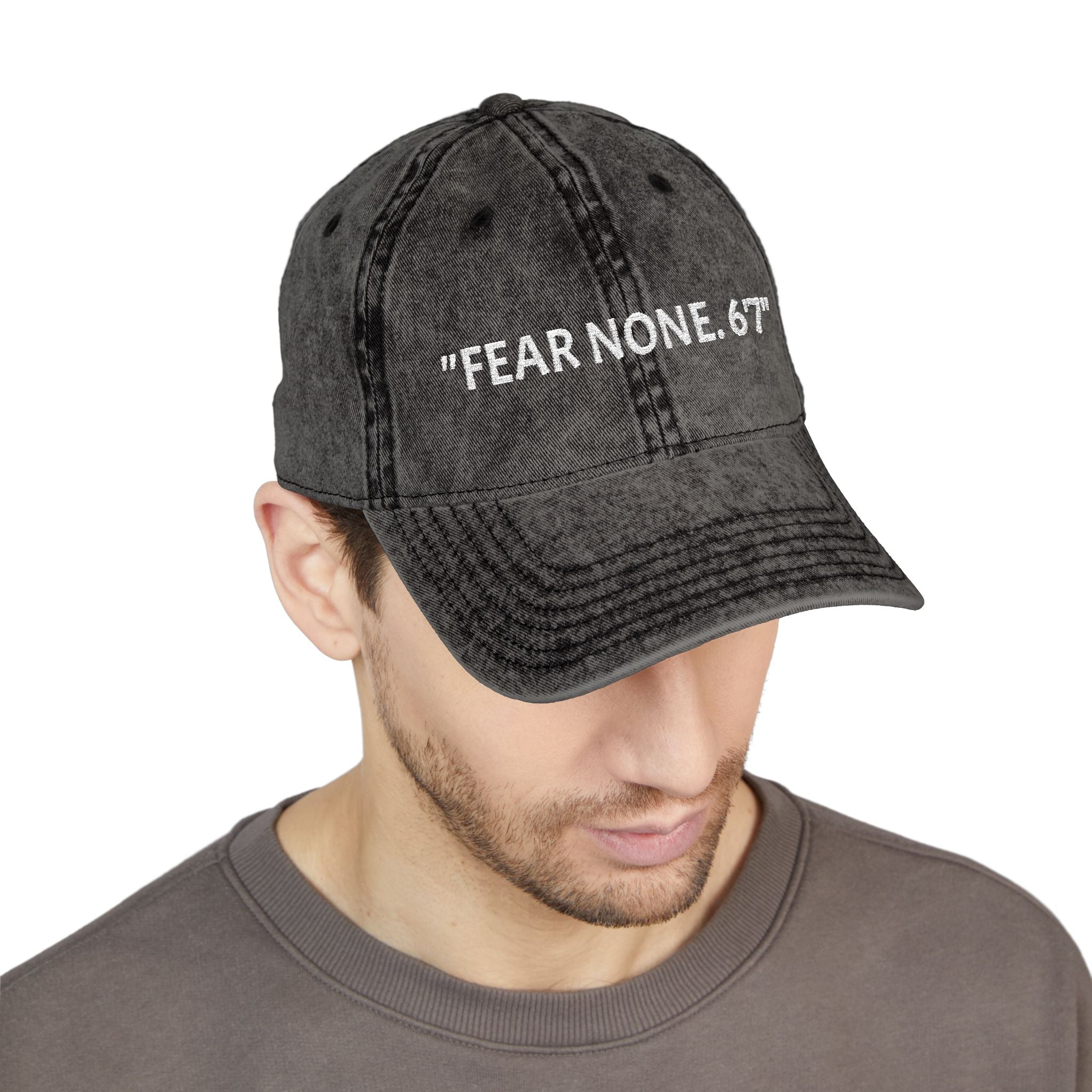 Embroidered Vintage Cap - Fear None, 6'7 Community, Family First Vibes