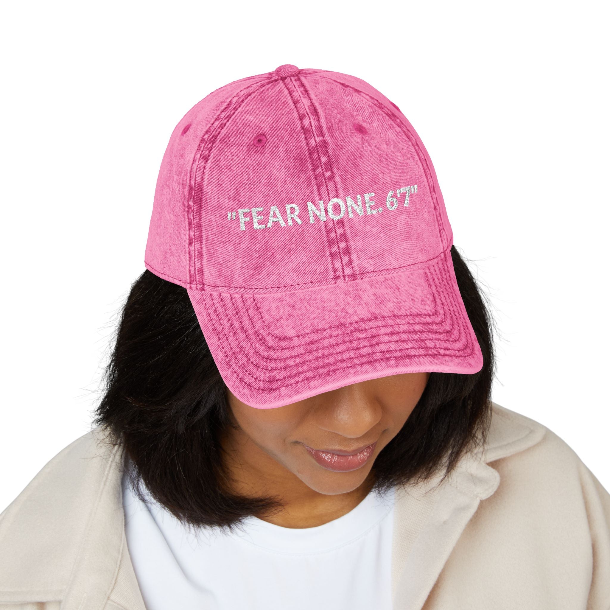 Embroidered Vintage Cap - Fear None, 6'7 Community, Family First Vibes