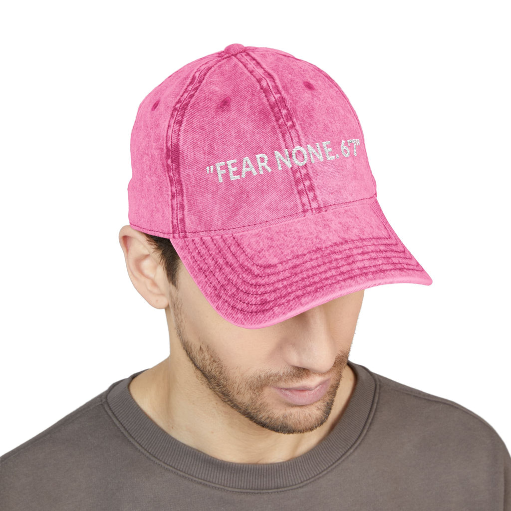 Embroidered Vintage Cap - Fear None, 6'7 Community, Family First Vibes