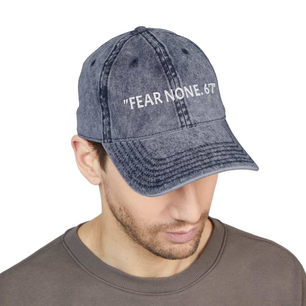 Embroidered Vintage Cap - Fear None, 6'7 Community, Family First Vibes