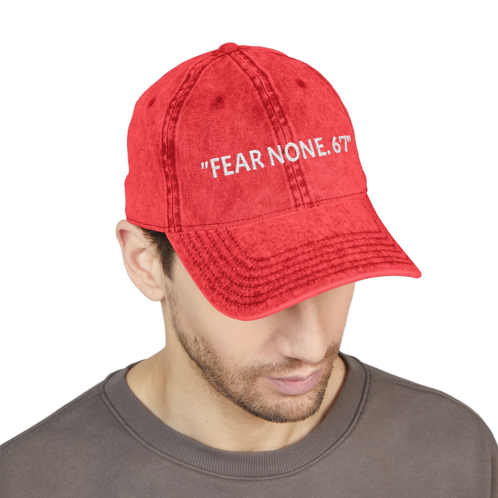 Embroidered Vintage Cap - Fear None, 6'7 Community, Family First Vibes