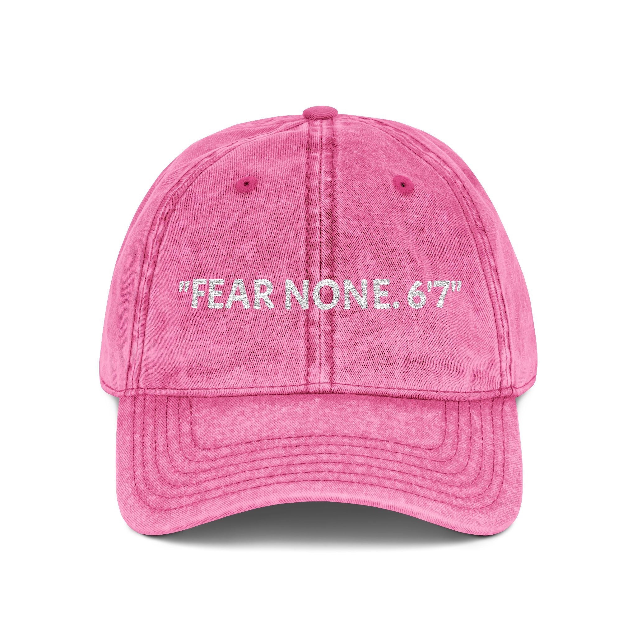 Embroidered Vintage Cap - Fear None, 6'7 Community, Family First Vibes