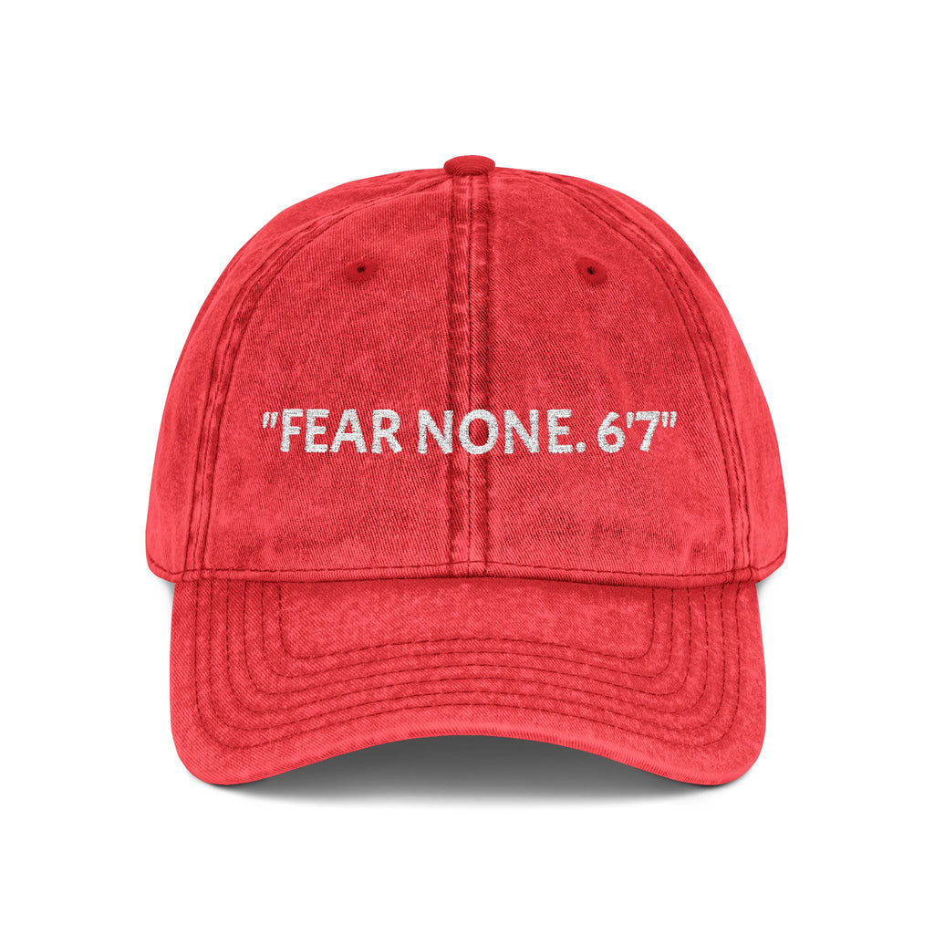 Embroidered Vintage Cap - Fear None, 6'7 Community, Family First Vibes