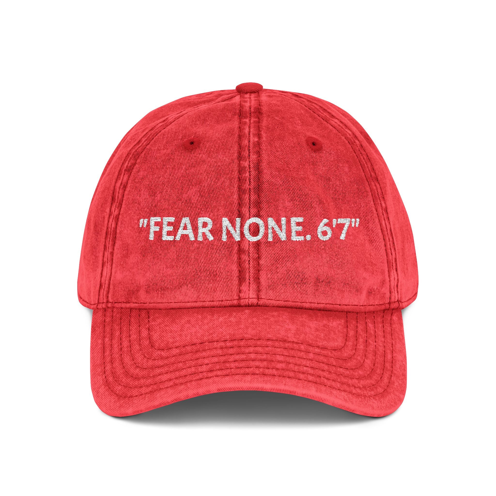 Embroidered Vintage Cap - Fear None, 6'7 Community, Family First Vibes