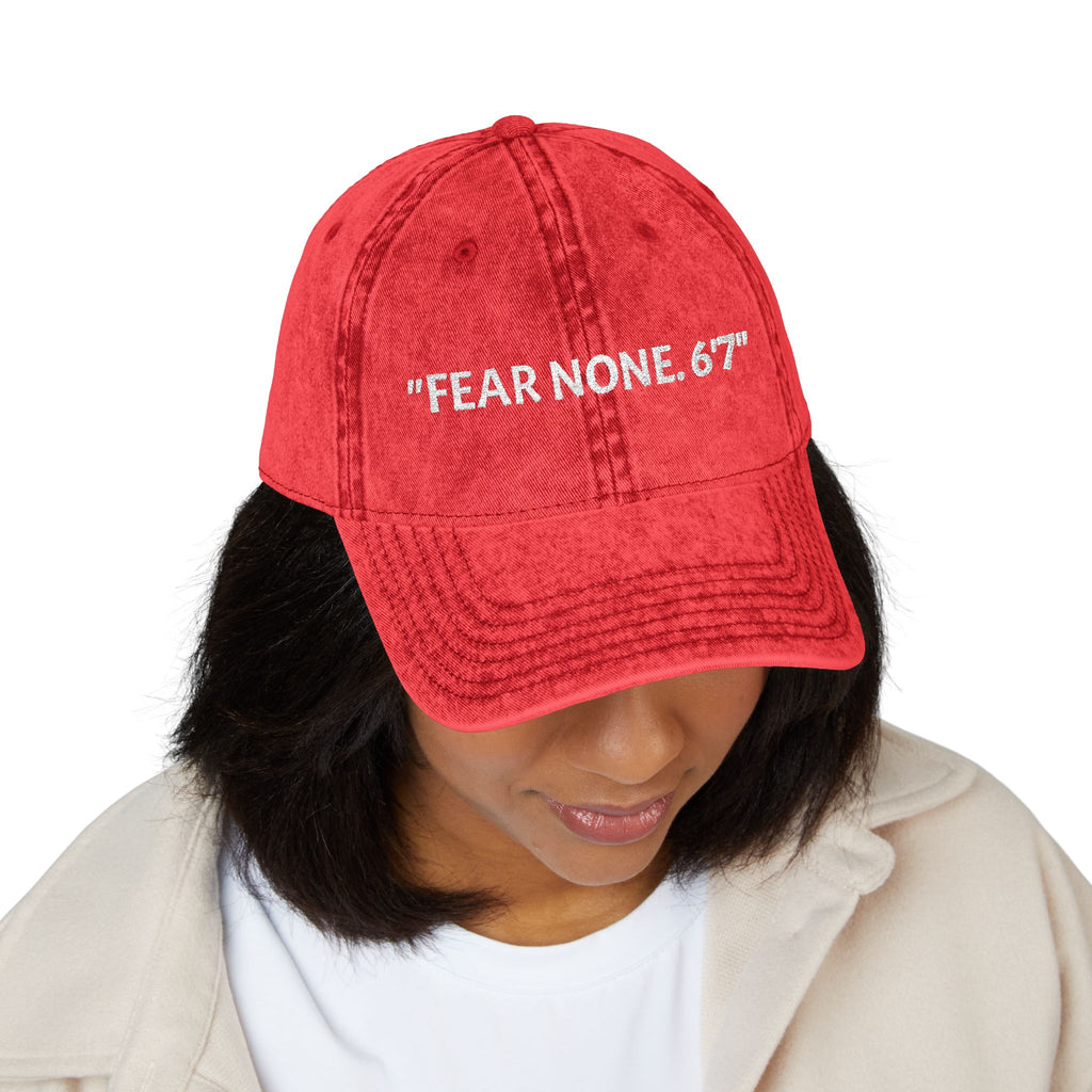 Embroidered Vintage Cap - Fear None, 6'7 Community, Family First Vibes